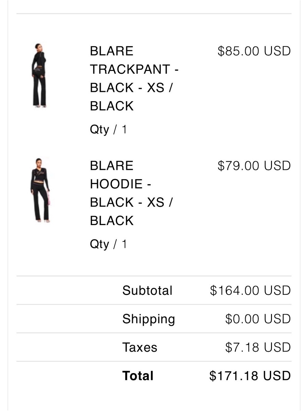 I.AM.GIA Black Flare Pant and Matching Logo Top with Pink Trim - Picture 3 of 5